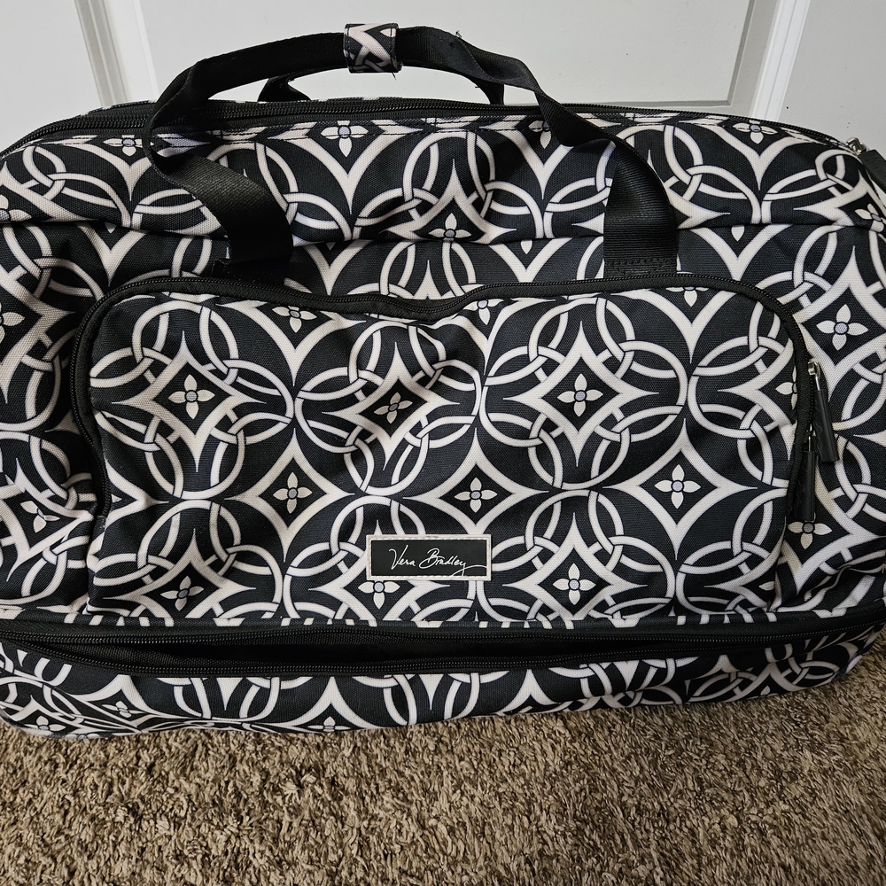 Vera Bradley Black and White Geometric Duffel